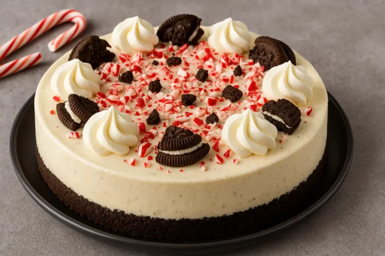 No Bake Peppermint Oreo Cheesecake