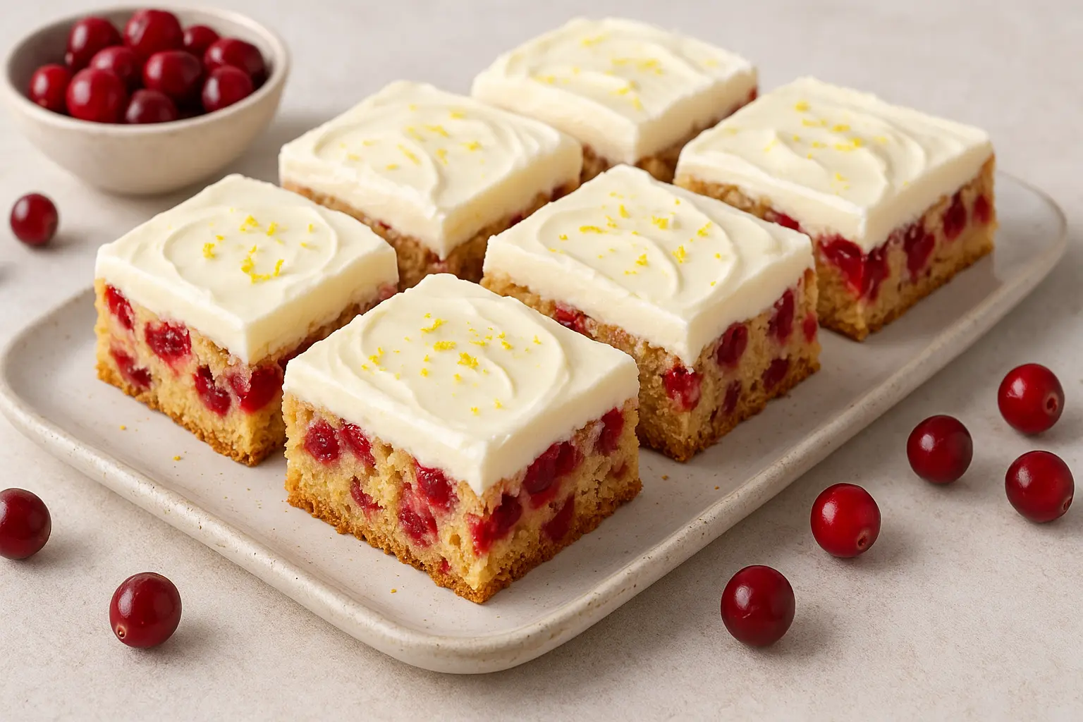 Cranberry Bars with Cream Cheese Frosting