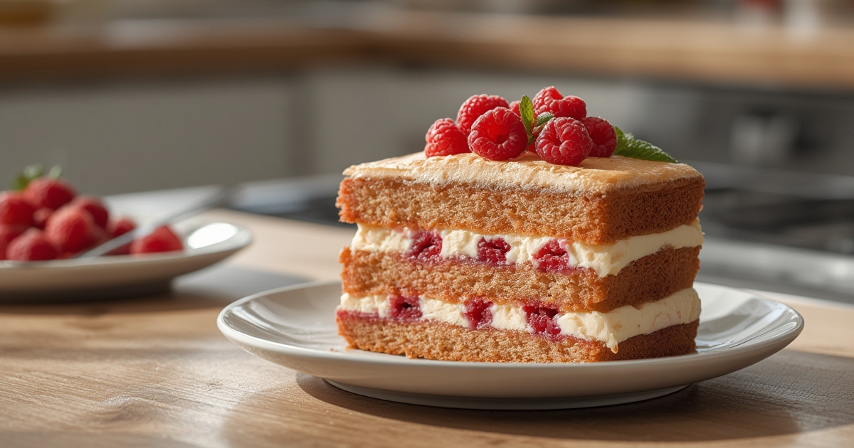 Delicious and Moist Raspberry Layer Cake