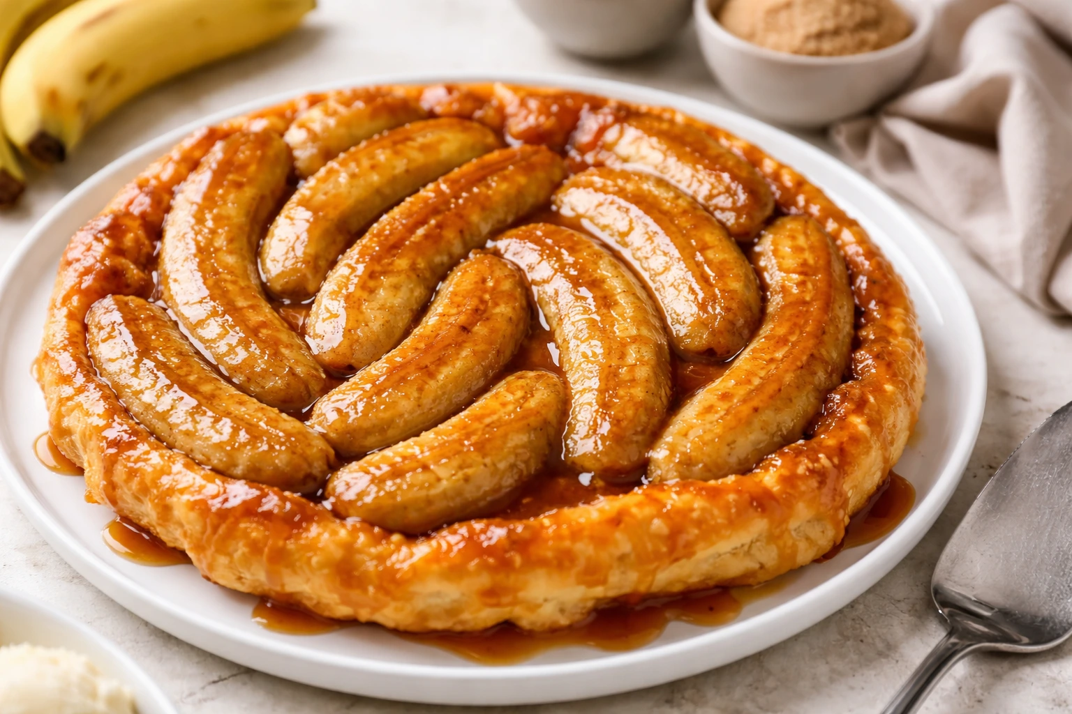 Easy Banana Tarte Tatin with Puff Pastry