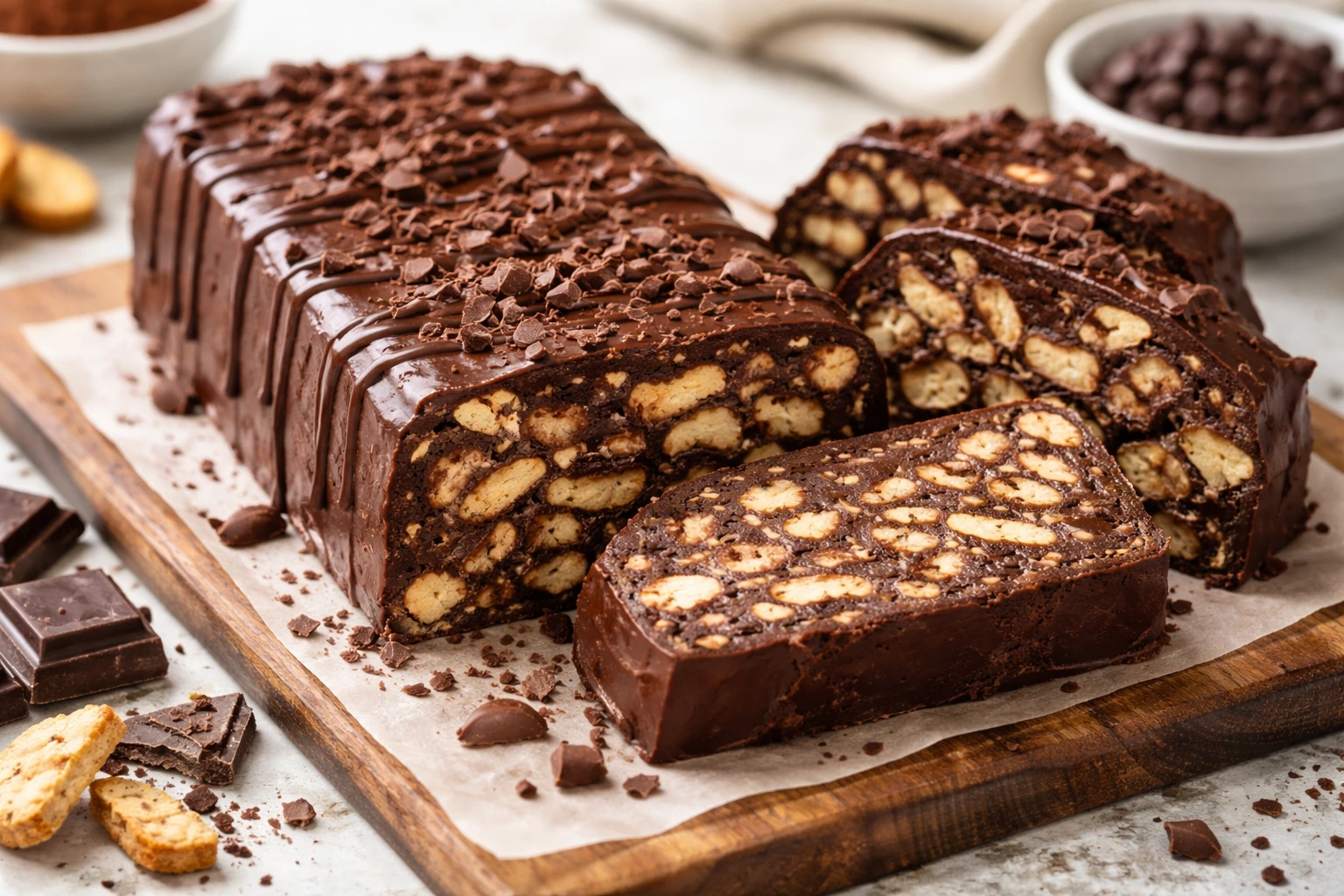 Easy No Bake Chocolate Biscuit Cake Recipe