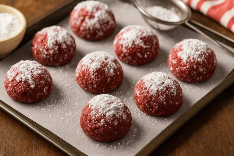 Easy Red Velvet Snowball Cookies