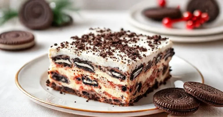 No-Bake Christmas Oreo Lasagna