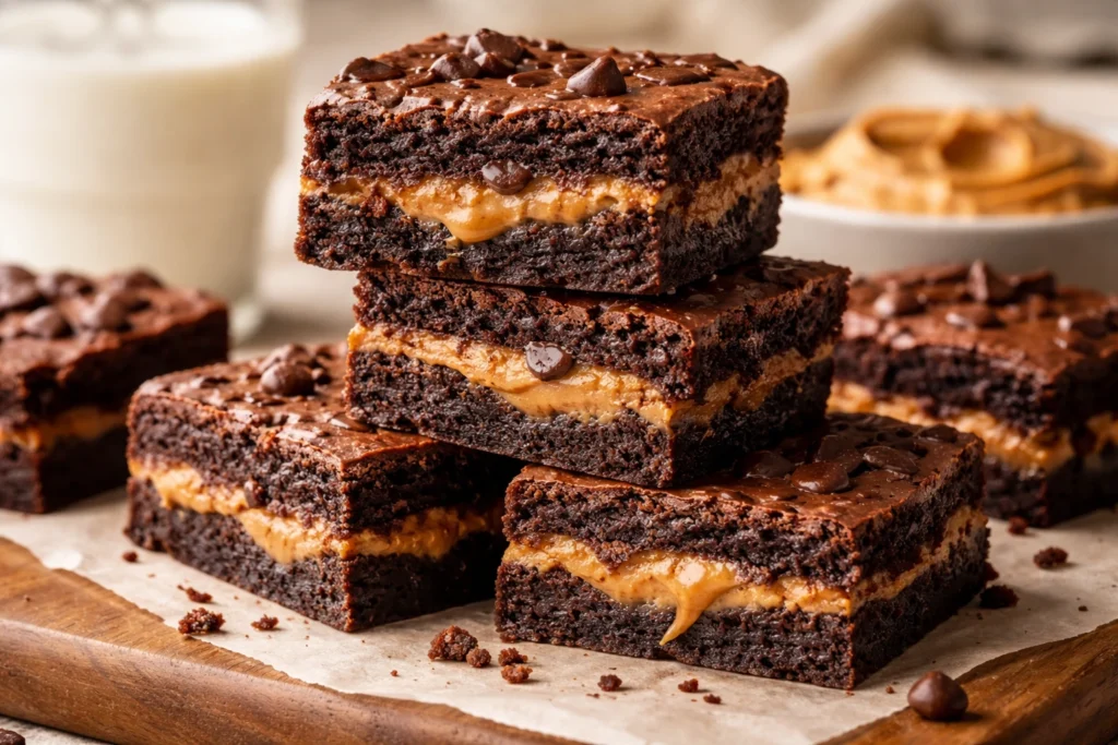 Peanut Butter Stuffed Brownies