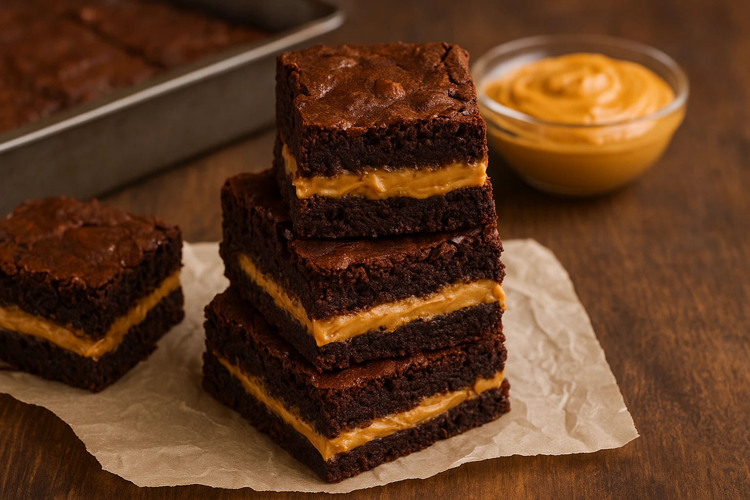 Peanut Butter Stuffed Brownies