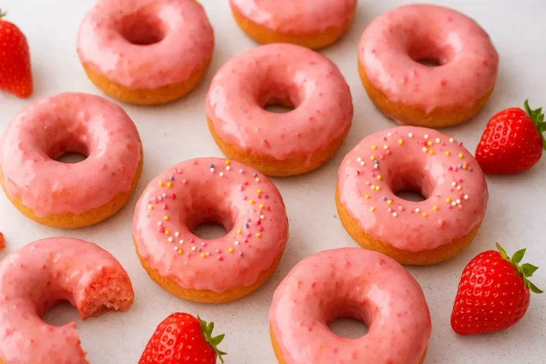 Strawberry Cake Donuts Recipe