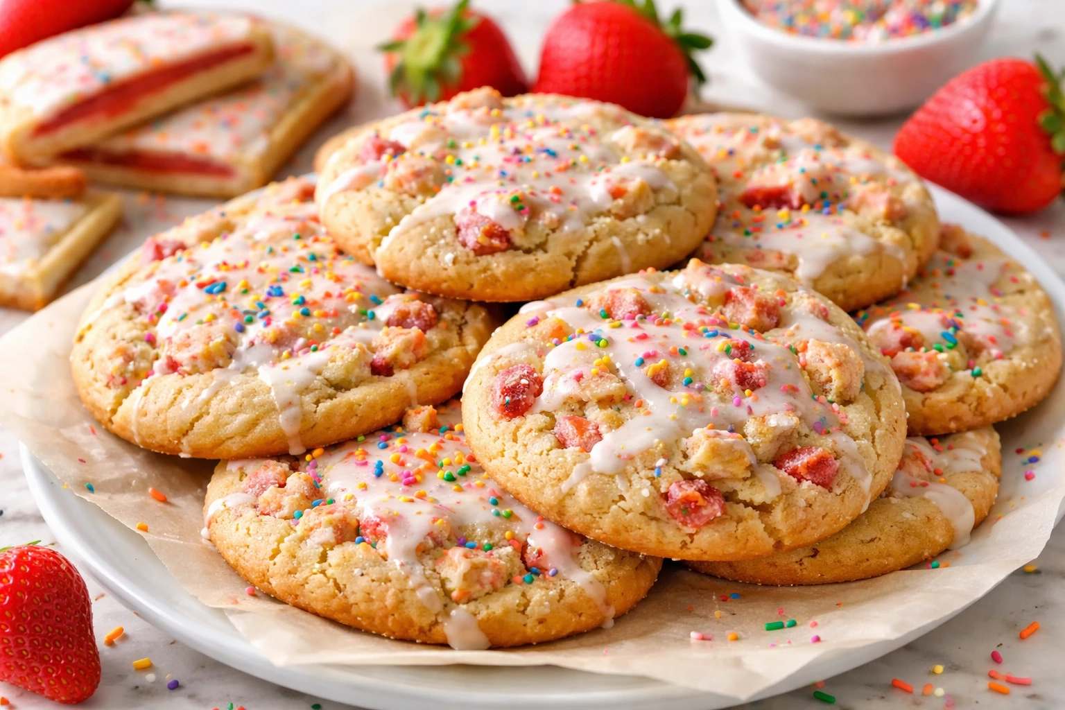 Strawberry Pop Tart Sugar Cookies