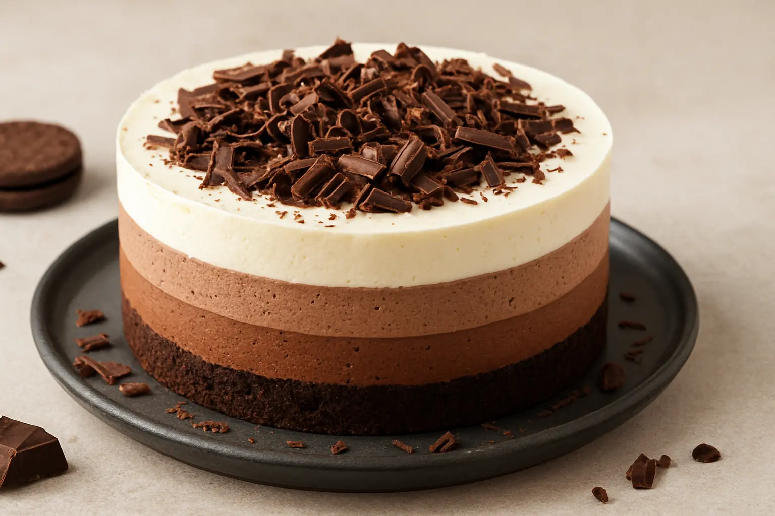 Triple Chocolate Mousse Cake