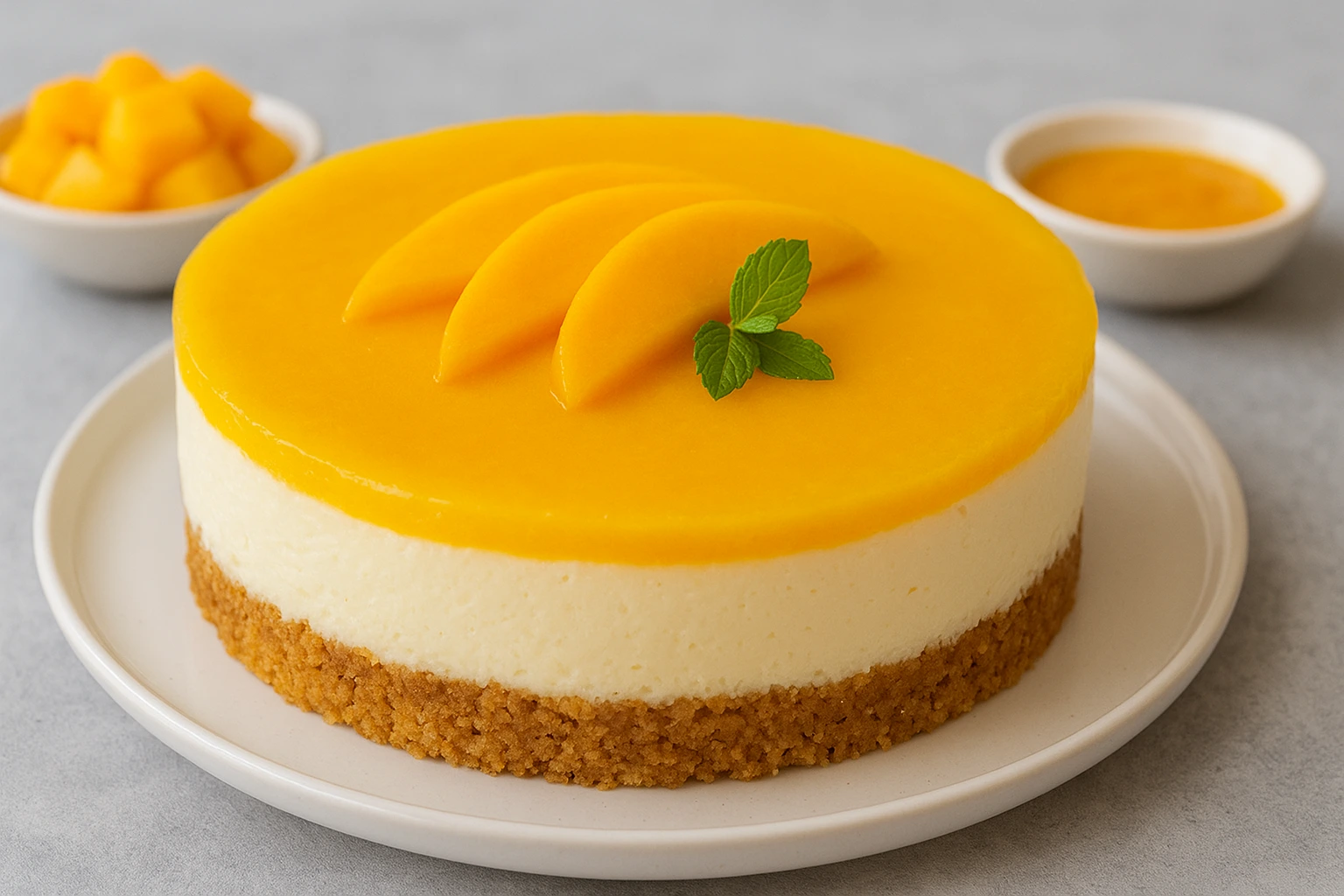 Unbaked Cheese and Mango Cake Recipe