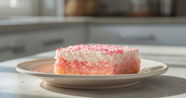 Pink Coconut Snowball Cake Bars