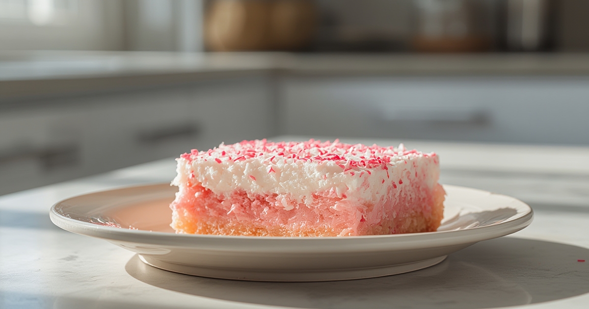 Pink Coconut Snowball Cake Bars